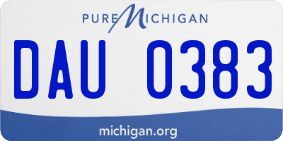 MI license plate DAU0383