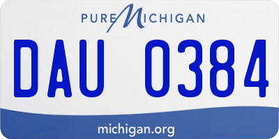 MI license plate DAU0384