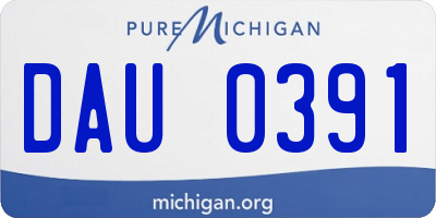 MI license plate DAU0391