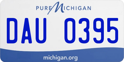 MI license plate DAU0395