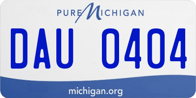 MI license plate DAU0404
