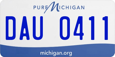 MI license plate DAU0411