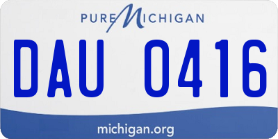 MI license plate DAU0416