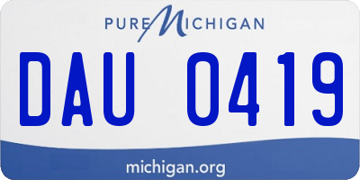MI license plate DAU0419