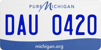 MI license plate DAU0420