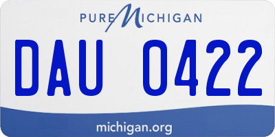 MI license plate DAU0422