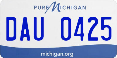 MI license plate DAU0425
