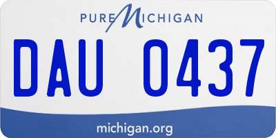 MI license plate DAU0437