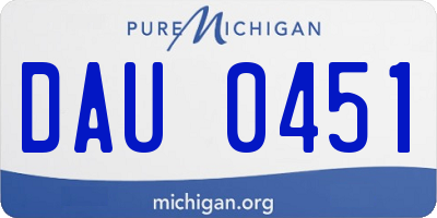 MI license plate DAU0451