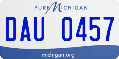 MI license plate DAU0457
