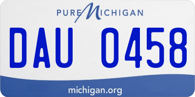 MI license plate DAU0458