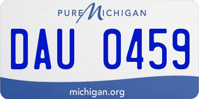MI license plate DAU0459