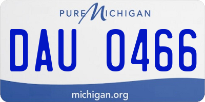 MI license plate DAU0466