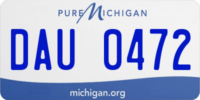 MI license plate DAU0472