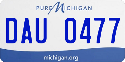 MI license plate DAU0477