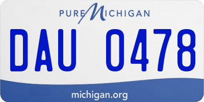 MI license plate DAU0478