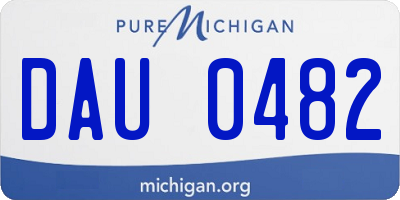 MI license plate DAU0482