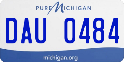 MI license plate DAU0484