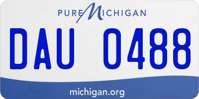 MI license plate DAU0488