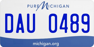 MI license plate DAU0489