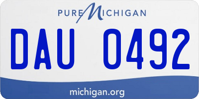 MI license plate DAU0492