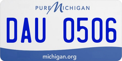 MI license plate DAU0506