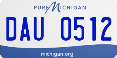 MI license plate DAU0512