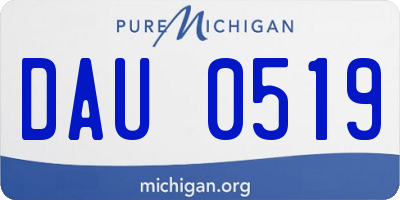 MI license plate DAU0519