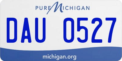 MI license plate DAU0527