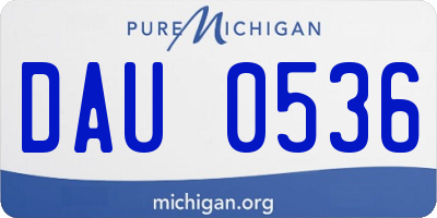MI license plate DAU0536