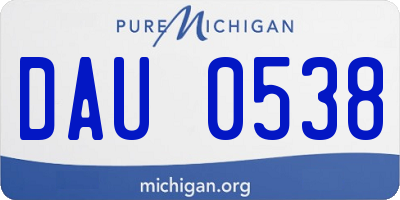 MI license plate DAU0538