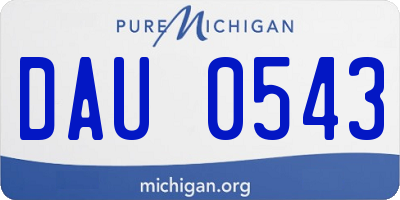 MI license plate DAU0543
