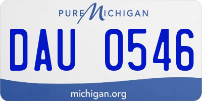 MI license plate DAU0546