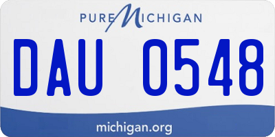 MI license plate DAU0548