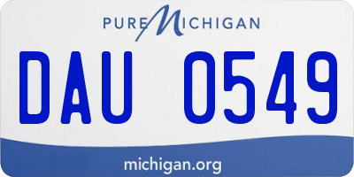 MI license plate DAU0549