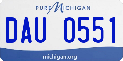 MI license plate DAU0551