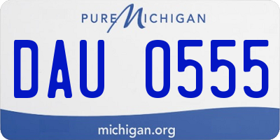 MI license plate DAU0555