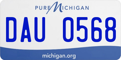 MI license plate DAU0568
