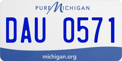 MI license plate DAU0571