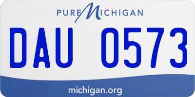 MI license plate DAU0573