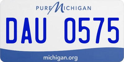 MI license plate DAU0575