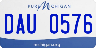 MI license plate DAU0576