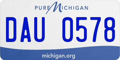 MI license plate DAU0578