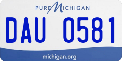 MI license plate DAU0581
