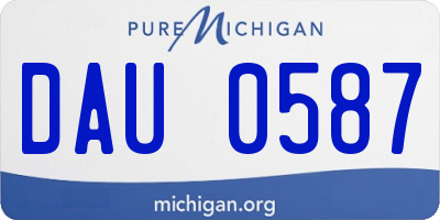 MI license plate DAU0587
