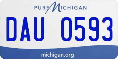 MI license plate DAU0593