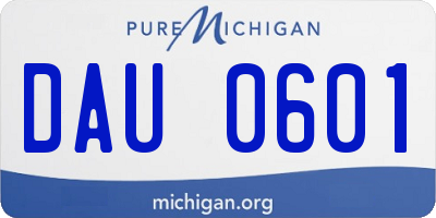 MI license plate DAU0601