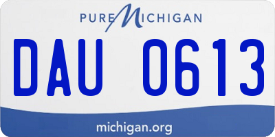 MI license plate DAU0613