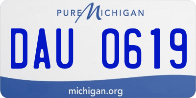 MI license plate DAU0619
