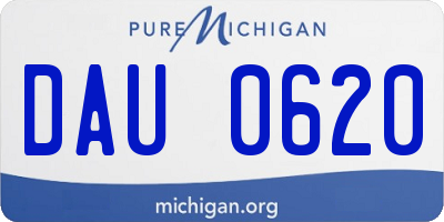 MI license plate DAU0620